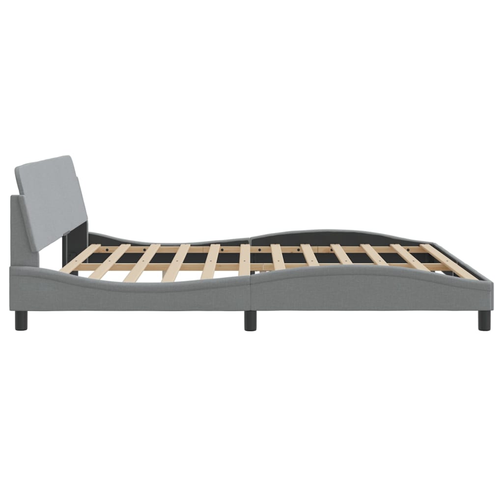 Bettgestell "Dover" Hellgrau 200x200 cm Stoff