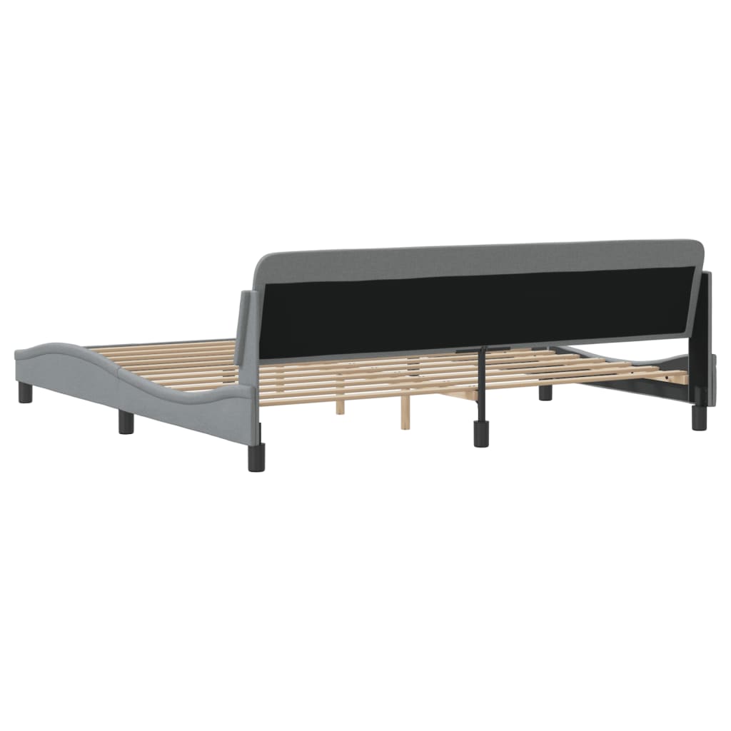Bettgestell "Dover" Hellgrau 200x200 cm Stoff