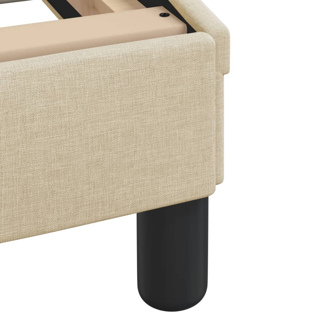 Bed frame without mattress cream 200x200 cm fabric