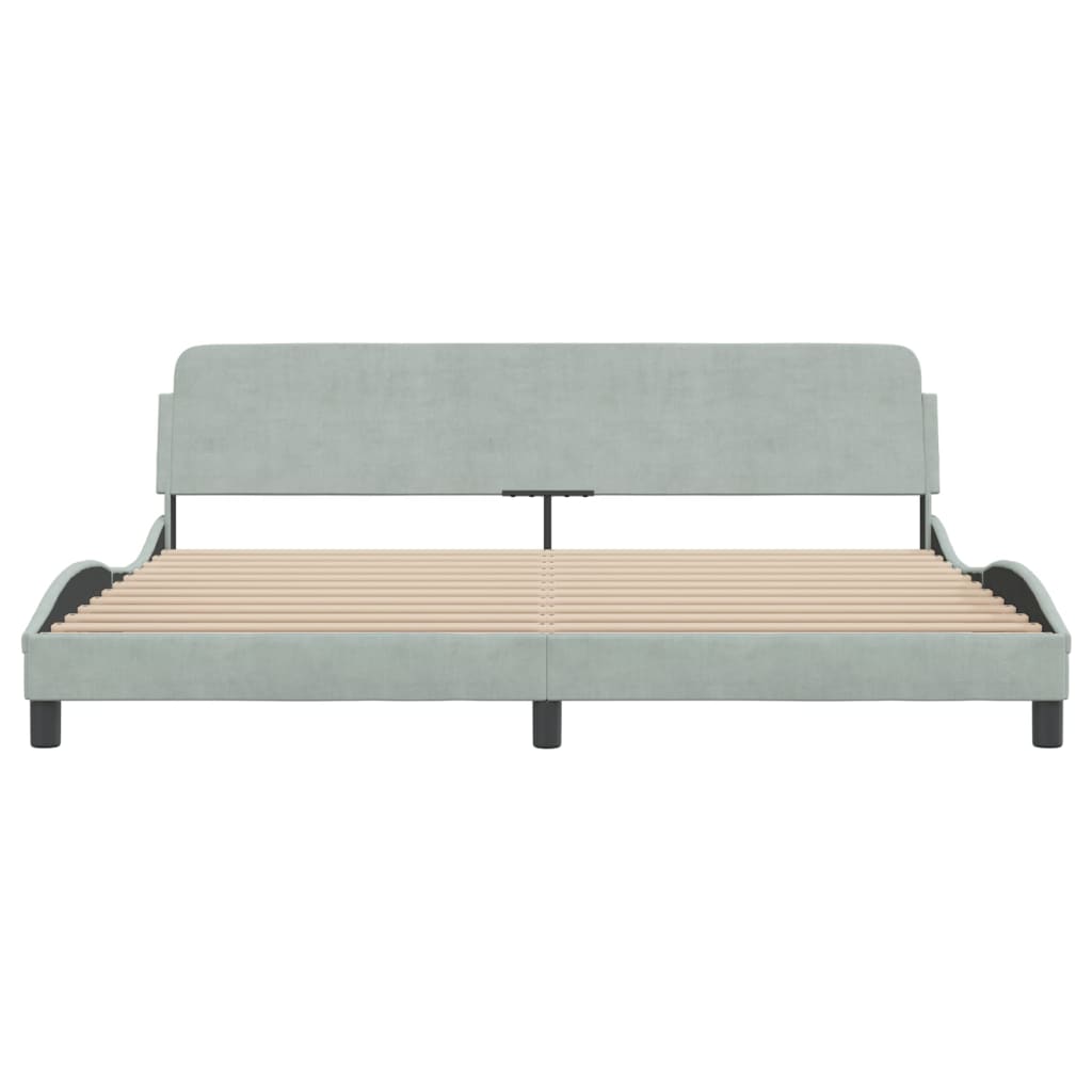 Bettgestell "Dover" Hellgrau 200x200 cm Samt