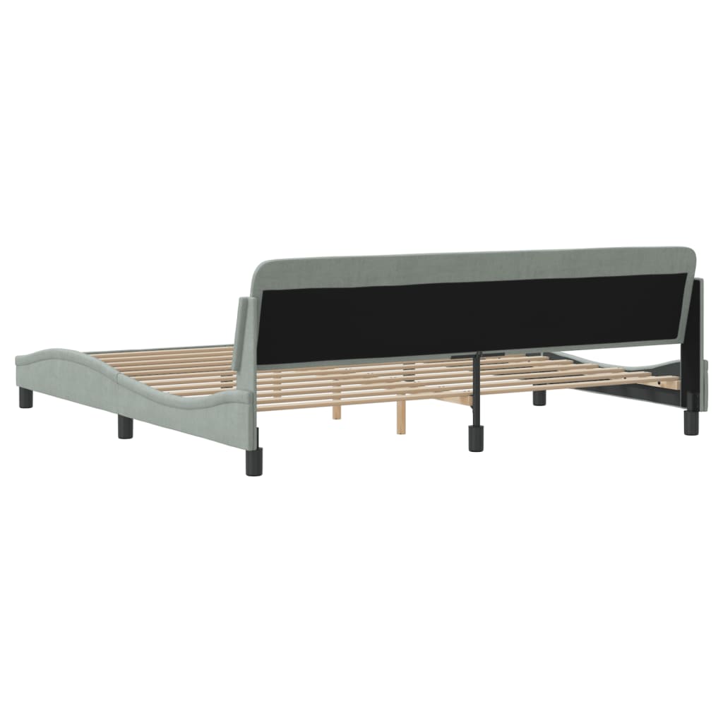 Bettgestell "Dover" Hellgrau 200x200 cm Samt
