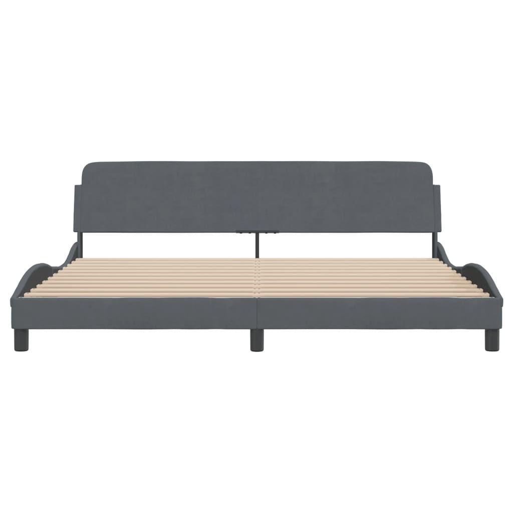 Bettgestell "Dover" Dunkelgrau 200x200 cm Samt