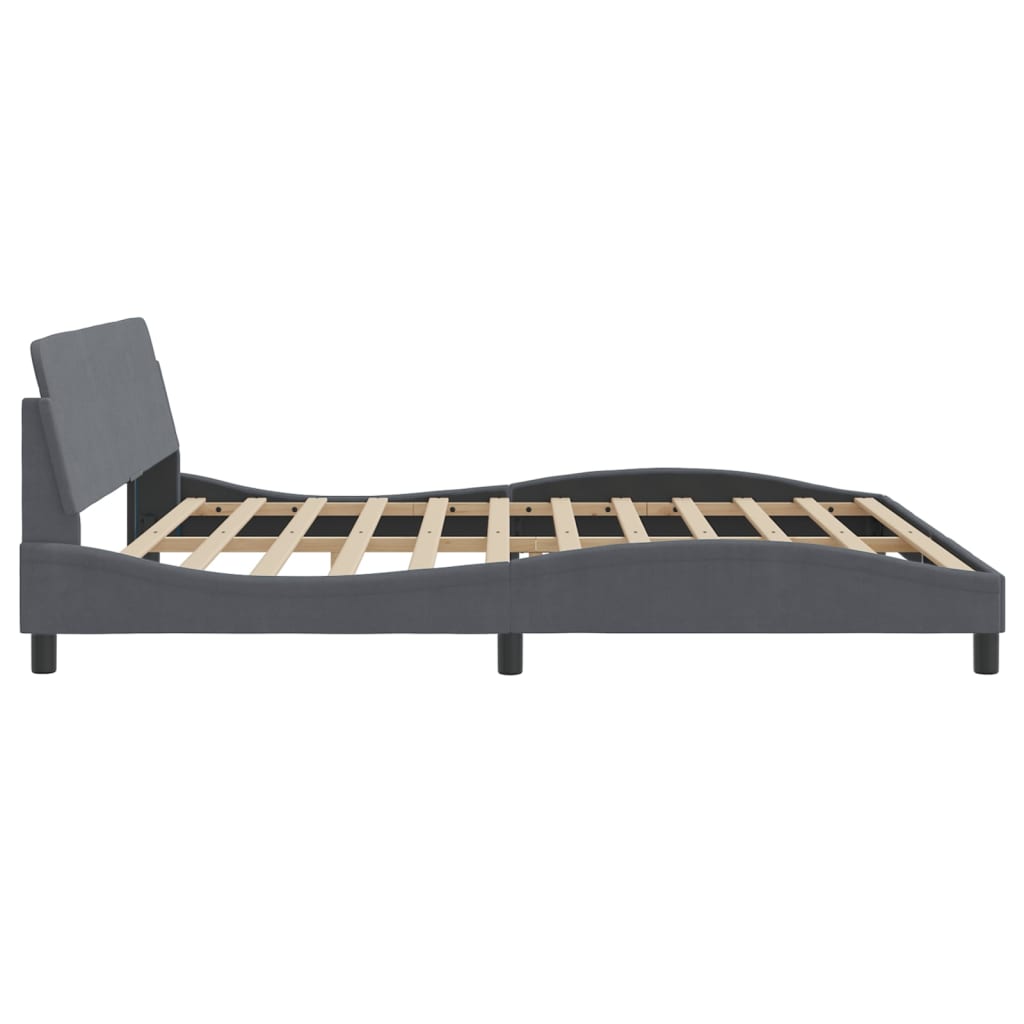 Bettgestell "Dover" Dunkelgrau 200x200 cm Samt