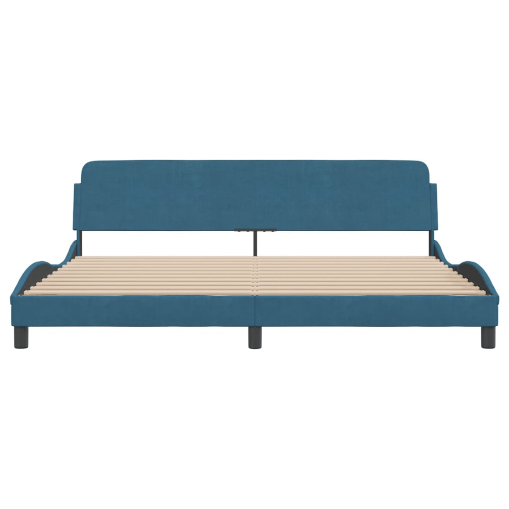 Bettgestell "Dover" Blau 200x200 cm Samt
