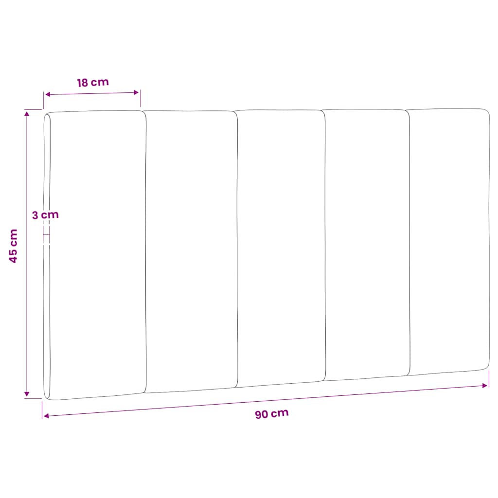 Kopfteil-Kissen "Hanko" Dunkelgrau 90 cm Samt