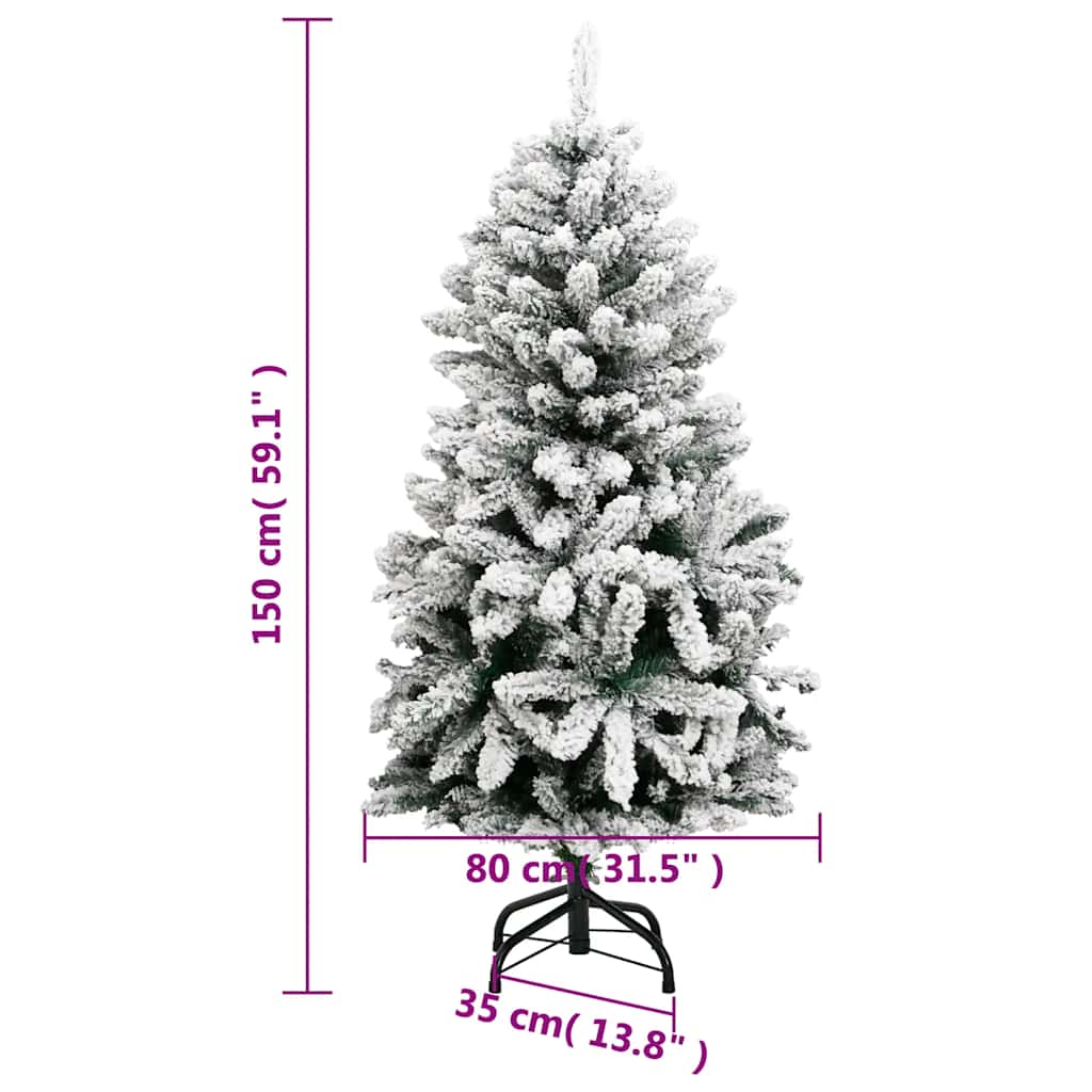 Künstlicher Weihnachtsbaum Klappbar 150 LEDs & Kugeln 150 cm
