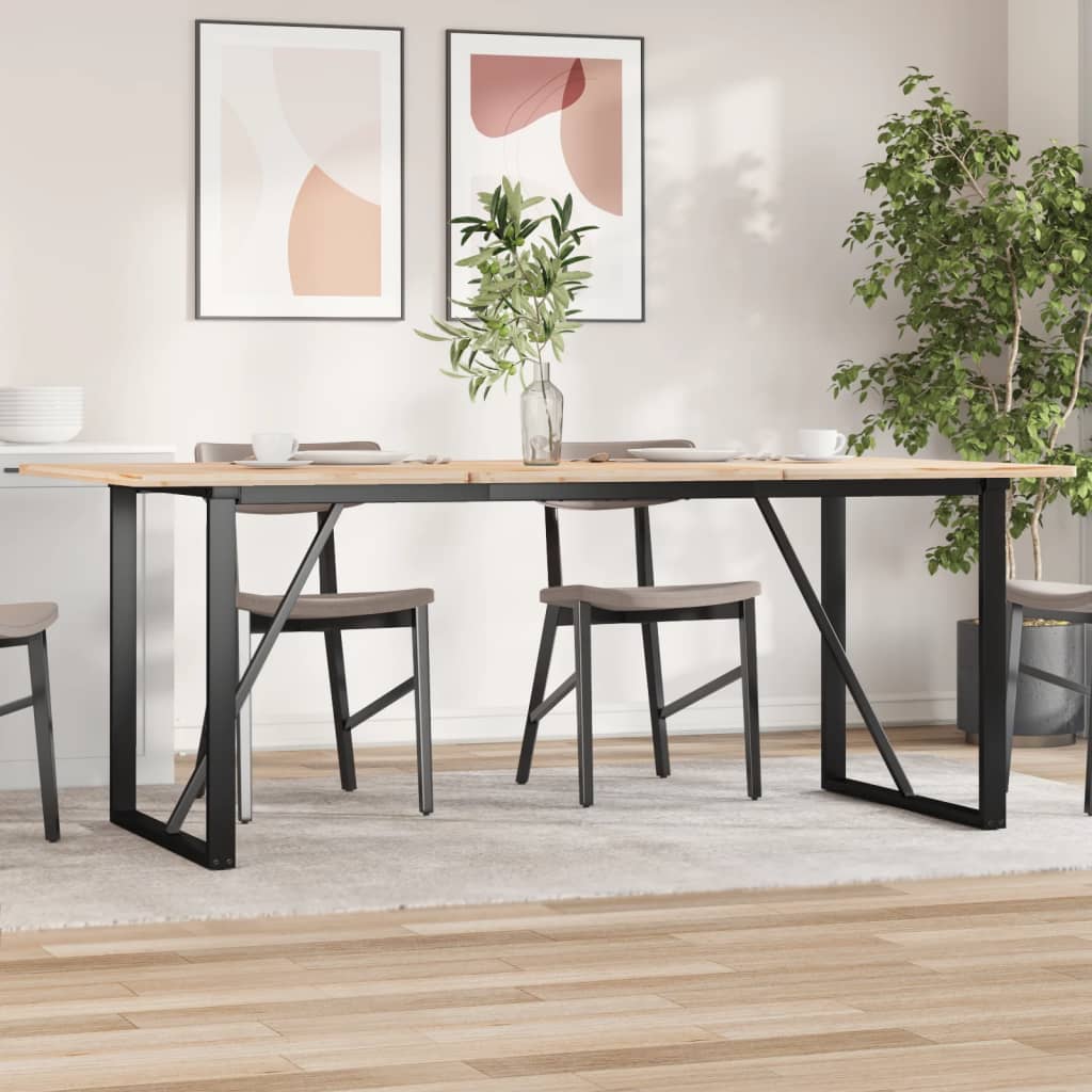 Table à manger en forme de O, structure en acier 180x80x73 cm
