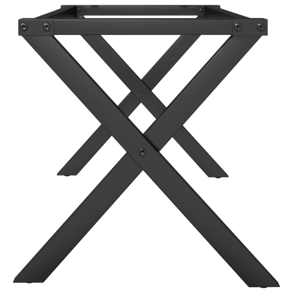 Table basse en X, structure en acier 80x40x43 cm