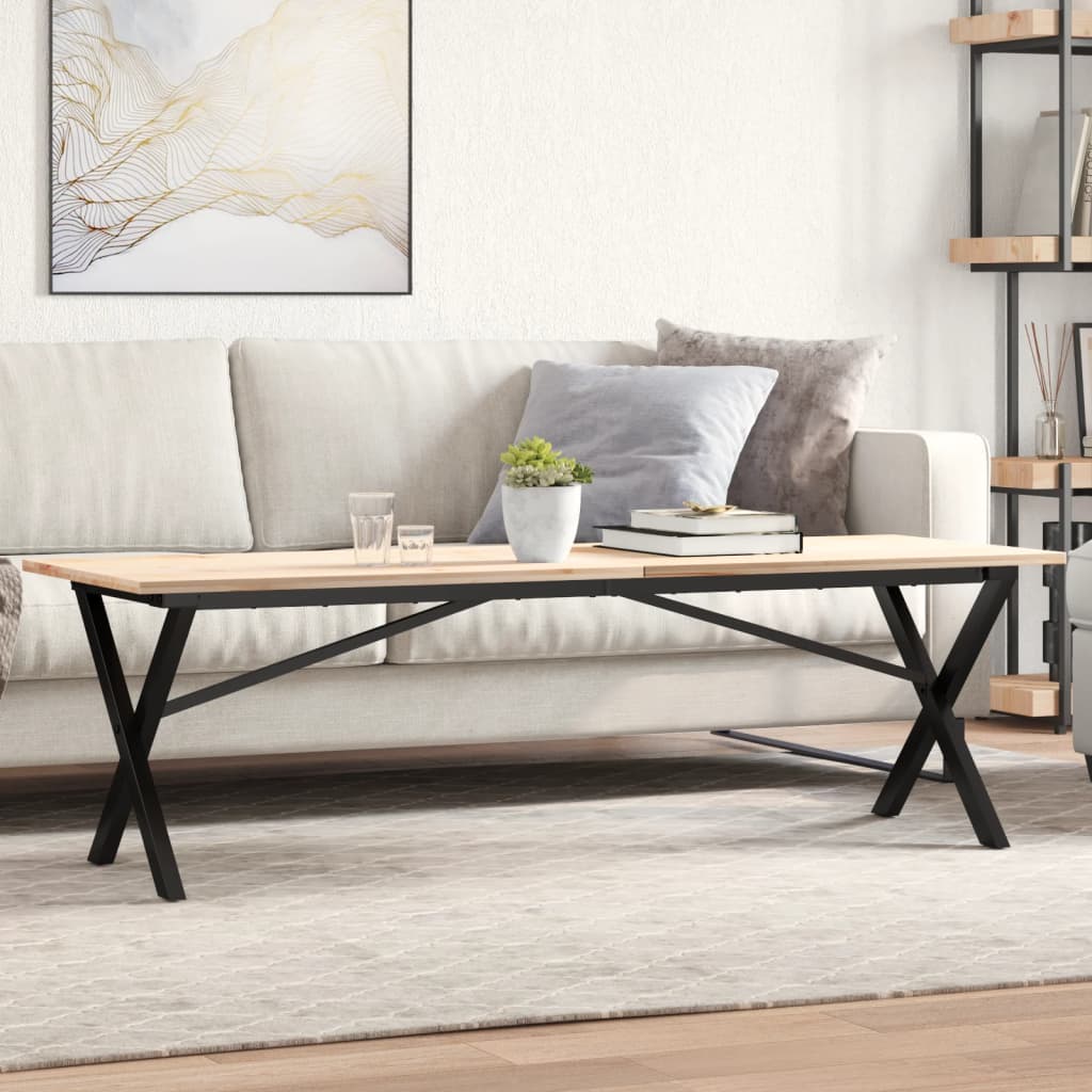 X-shaped coffee table frame 140x30x43 cm cast iron