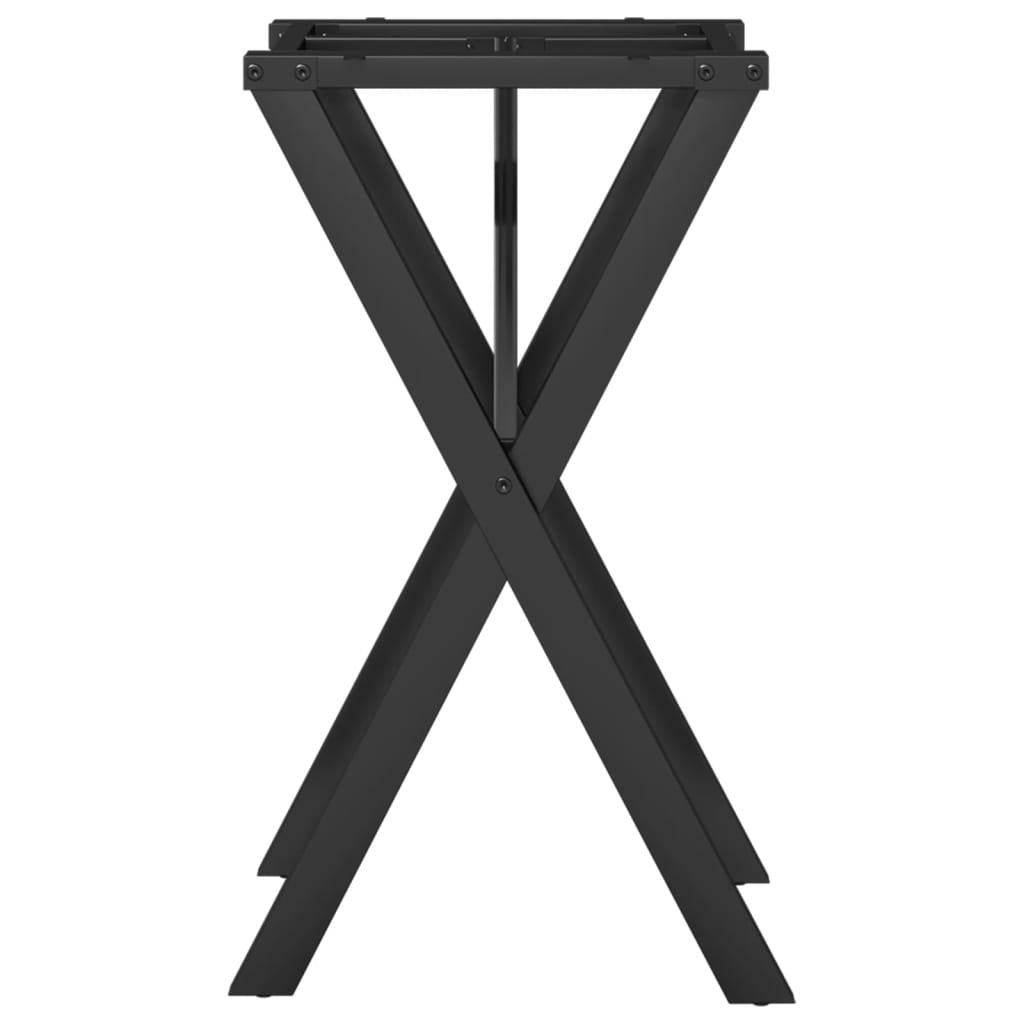Table à manger en X, structure en acier 40x40x73 cm