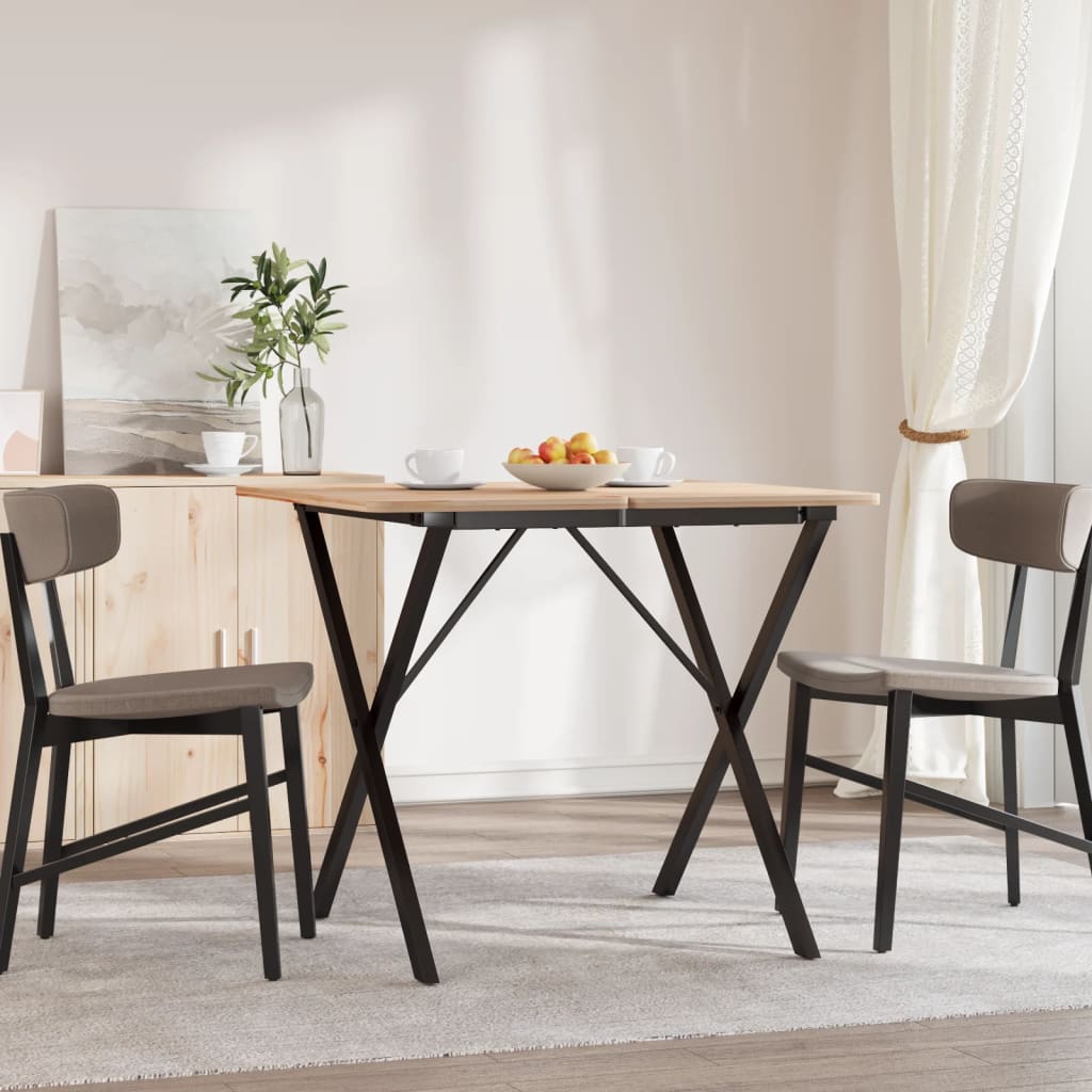 Table à manger en X, structure en acier 70x70x73 cm