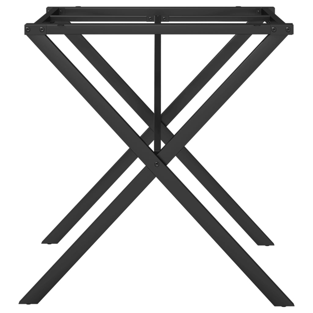 Table à manger en X, structure en acier 70x70x73 cm