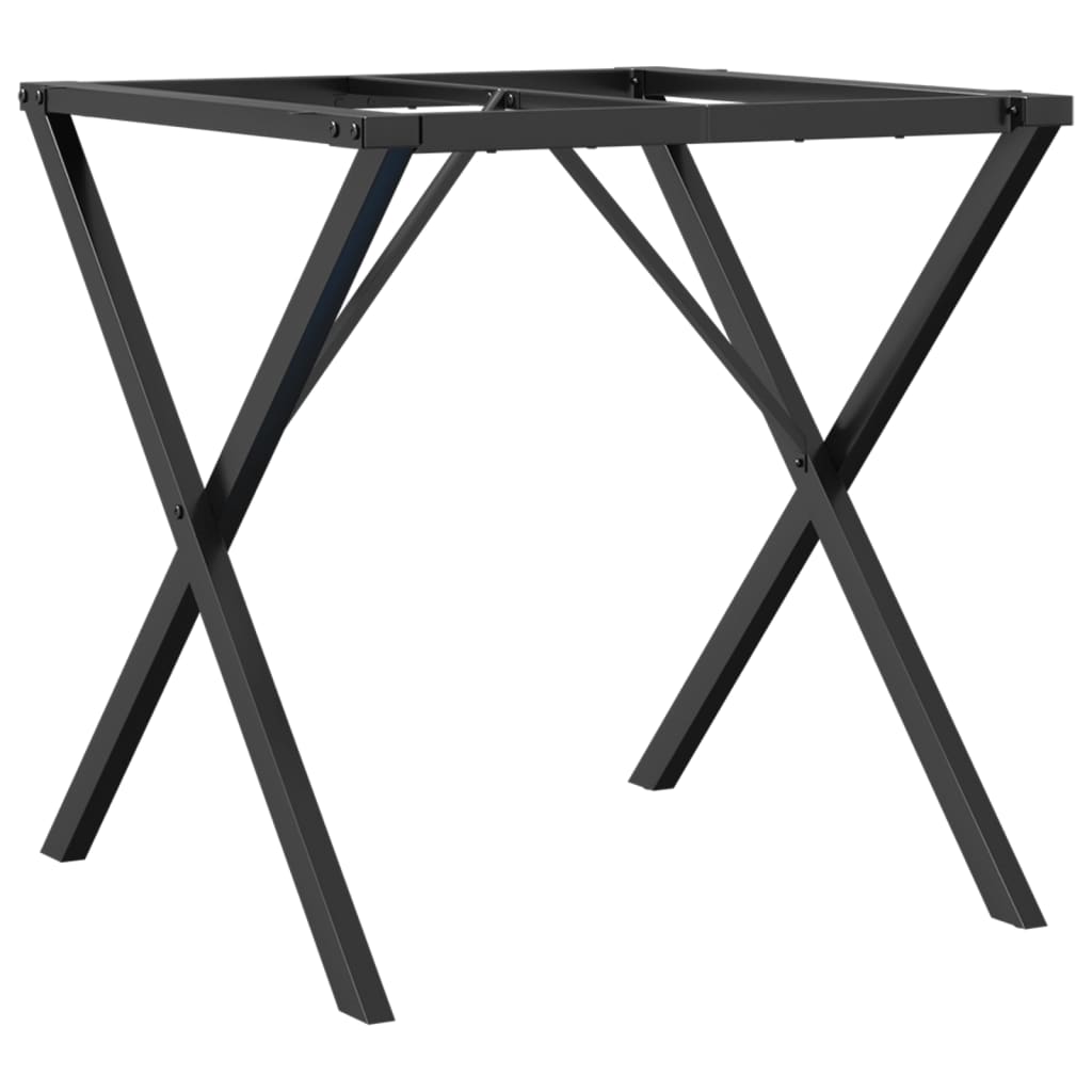 Table à manger en X, structure en acier 70x70x73 cm