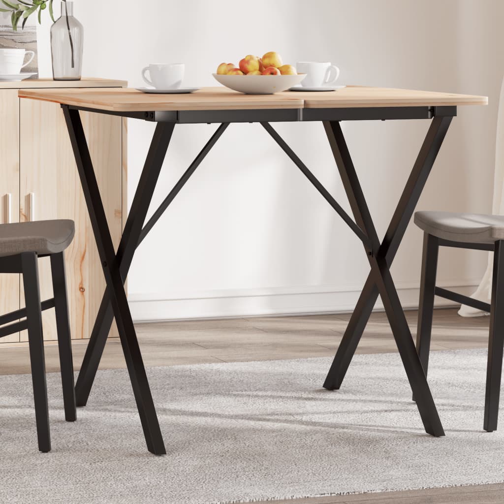 Table à manger en X, structure en acier 70x70x73 cm