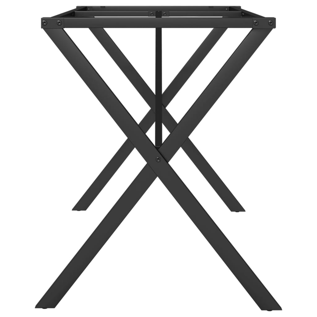 Table à manger en X avec structure en acier 120x60x73 cm