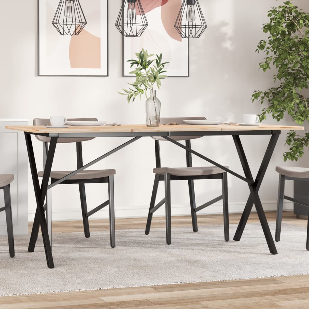 Table à manger en X avec structure en acier 120x60x73 cm