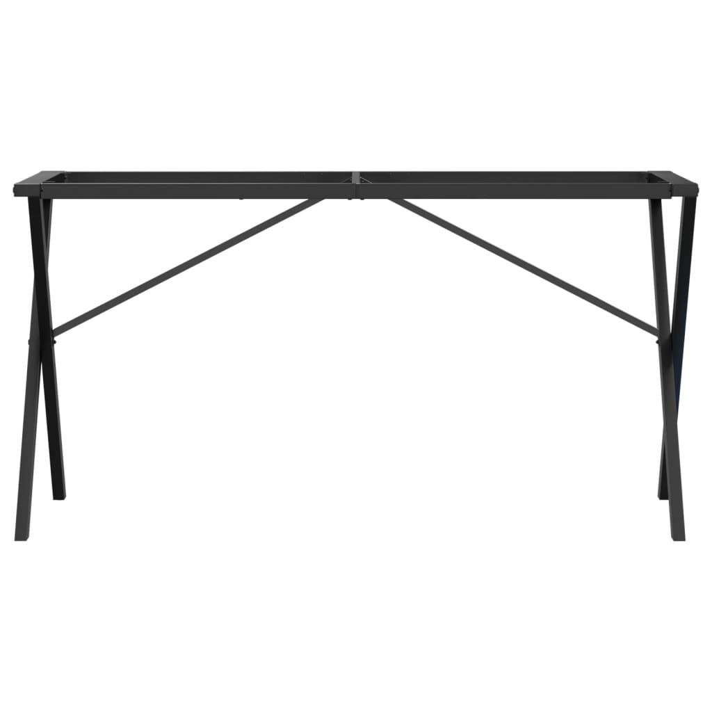 Table à manger en X avec structure en acier 140x60x73 cm