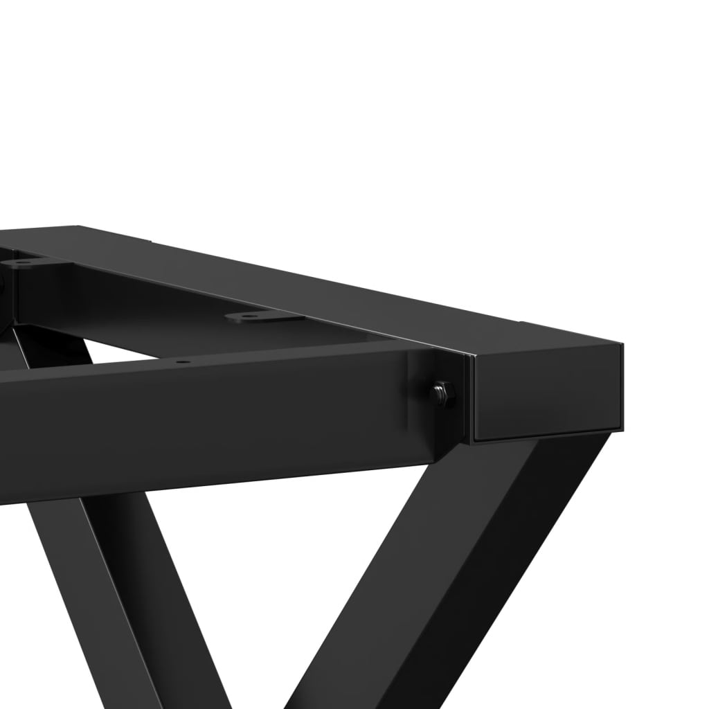 Table à manger en X avec structure en acier 140x60x73 cm