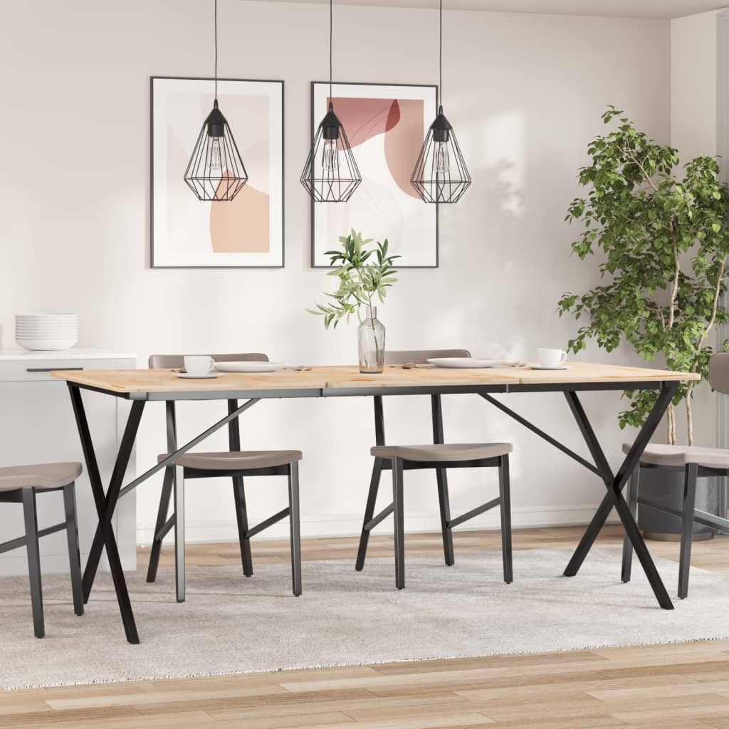 Table à manger en X avec structure en acier 160x80x73 cm