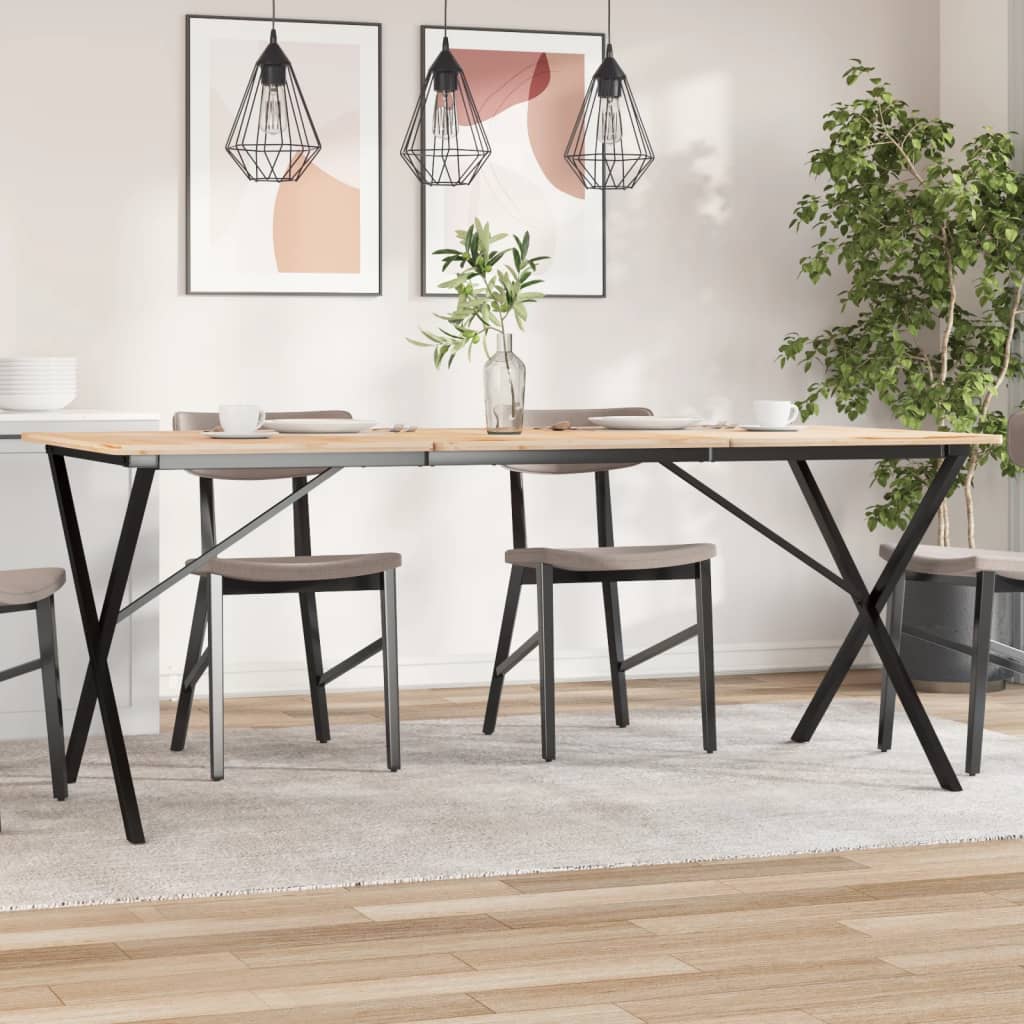 Table à manger en X avec structure en acier 160x80x73 cm