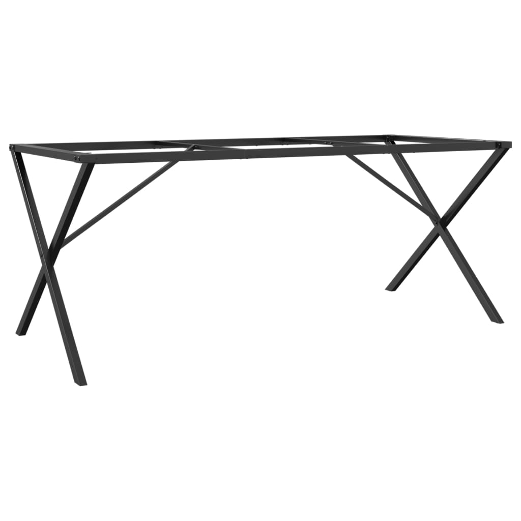 Table à manger en X avec structure en acier 180x80x73 cm