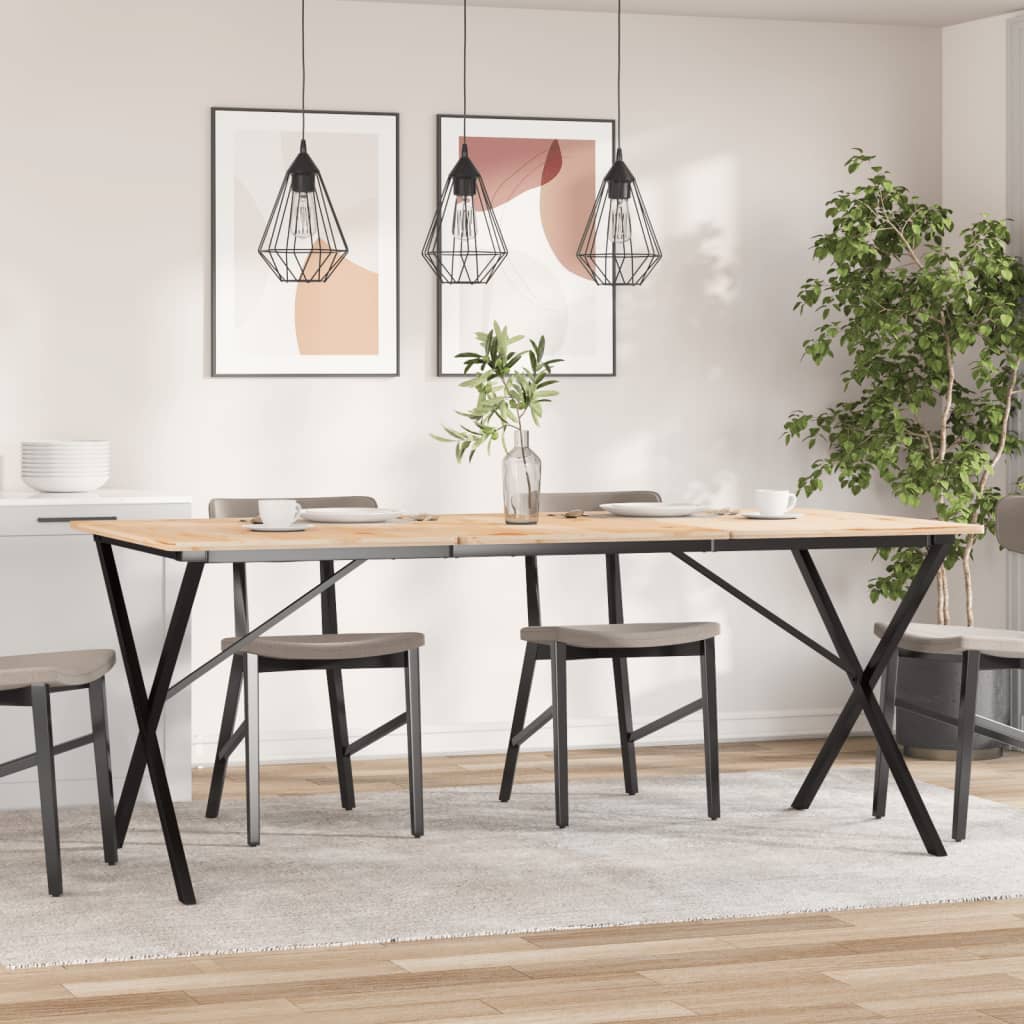 Table à manger en X avec structure en acier 180x80x73 cm