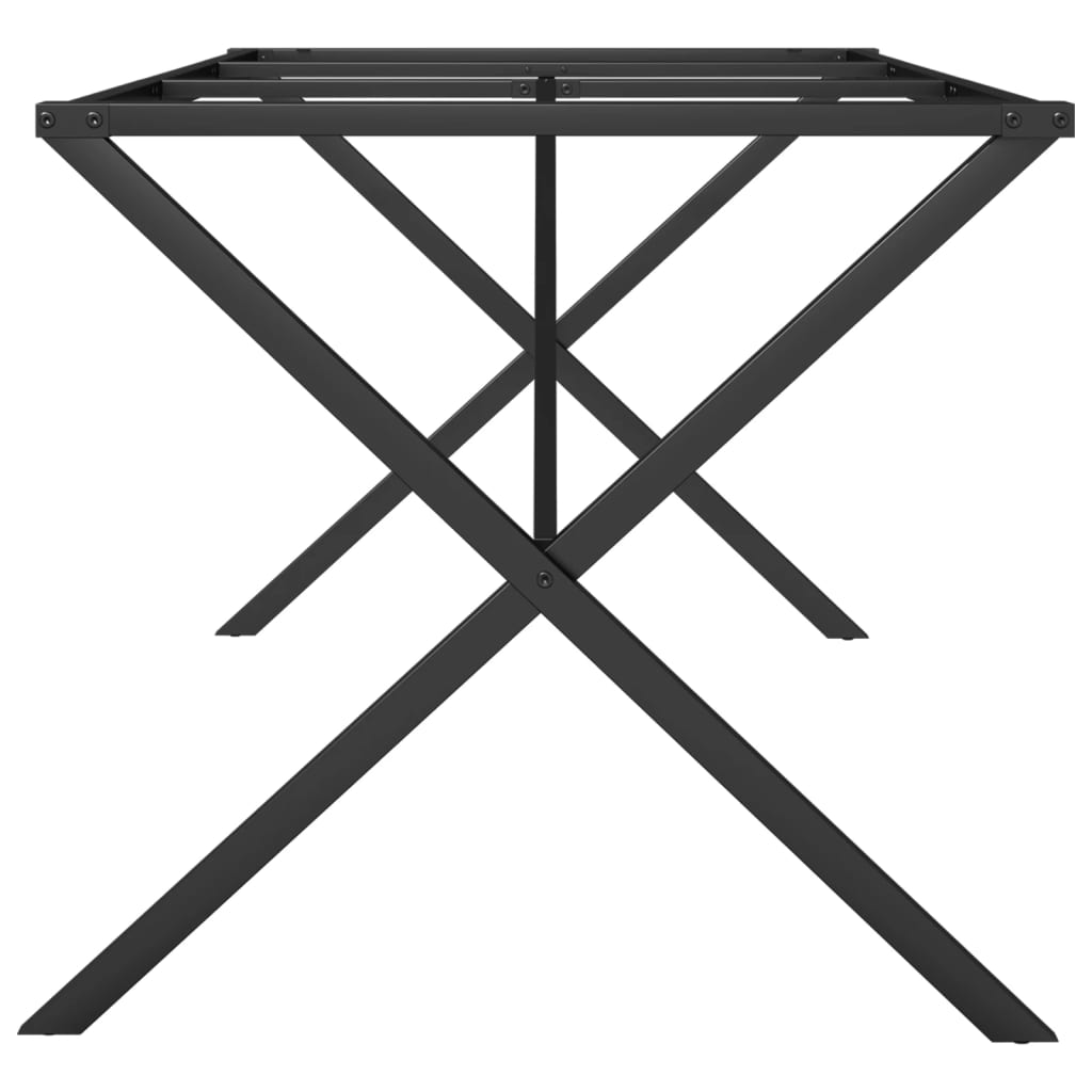 Table à manger en X avec structure en acier 180x80x73 cm