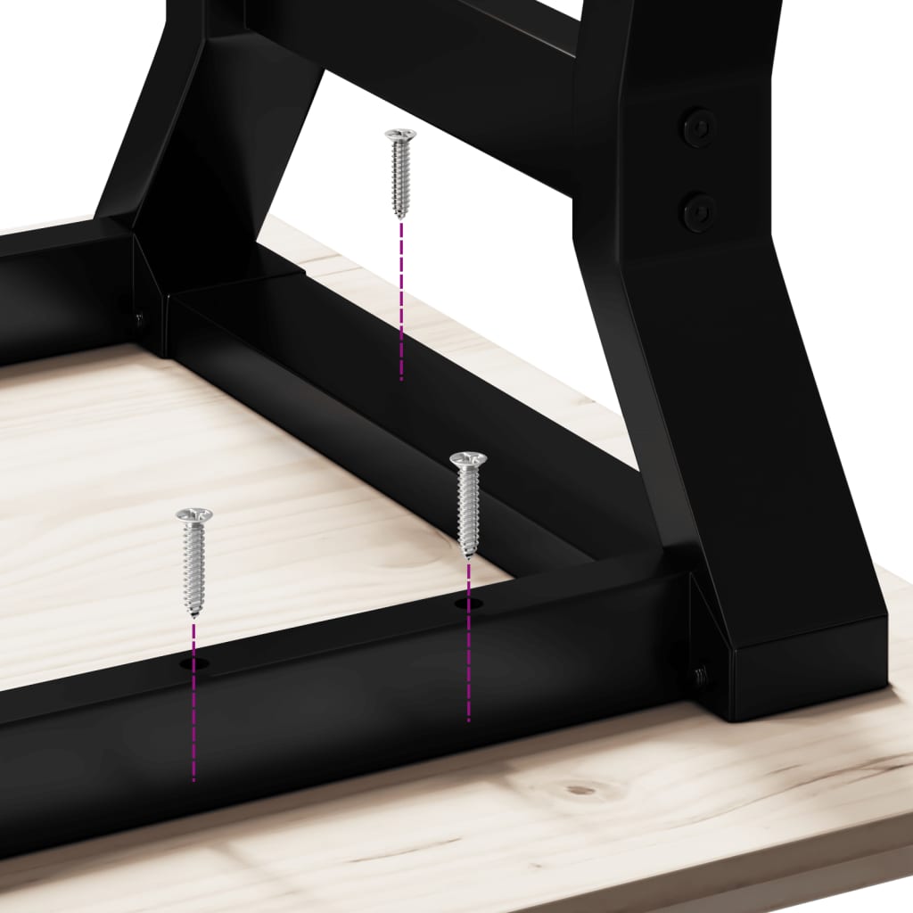 Table basse en Y avec structure en acier 70x60x43 cm
