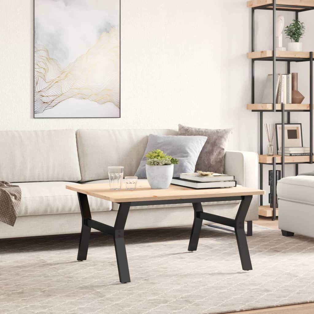 Table basse en Y avec structure en acier 80x70x43 cm