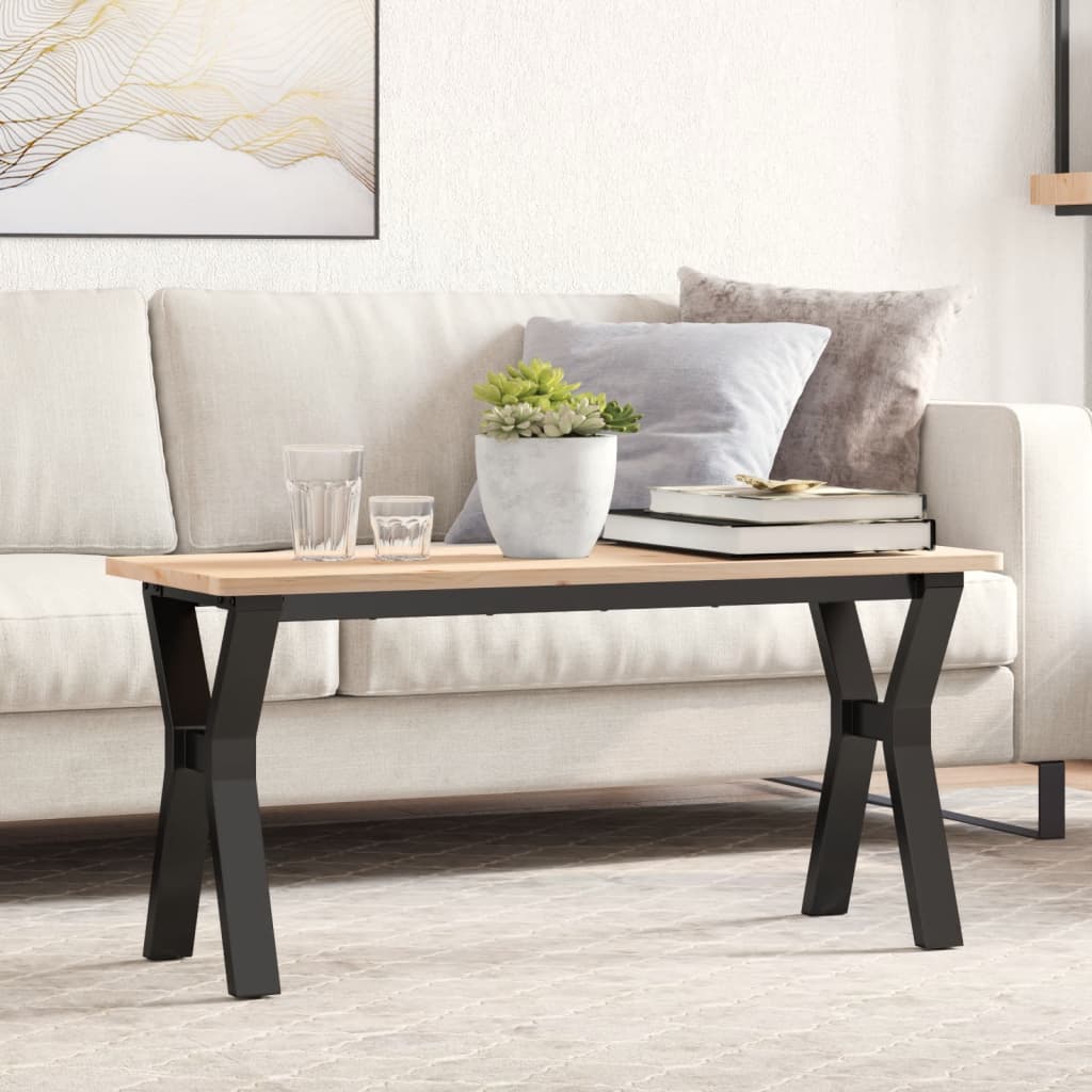 Table basse en Y avec structure en acier 90x30x43 cm