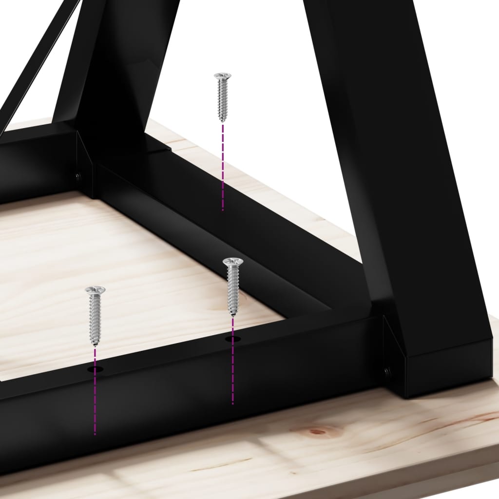 Table basse en Y avec structure en acier 140x30x43 cm
