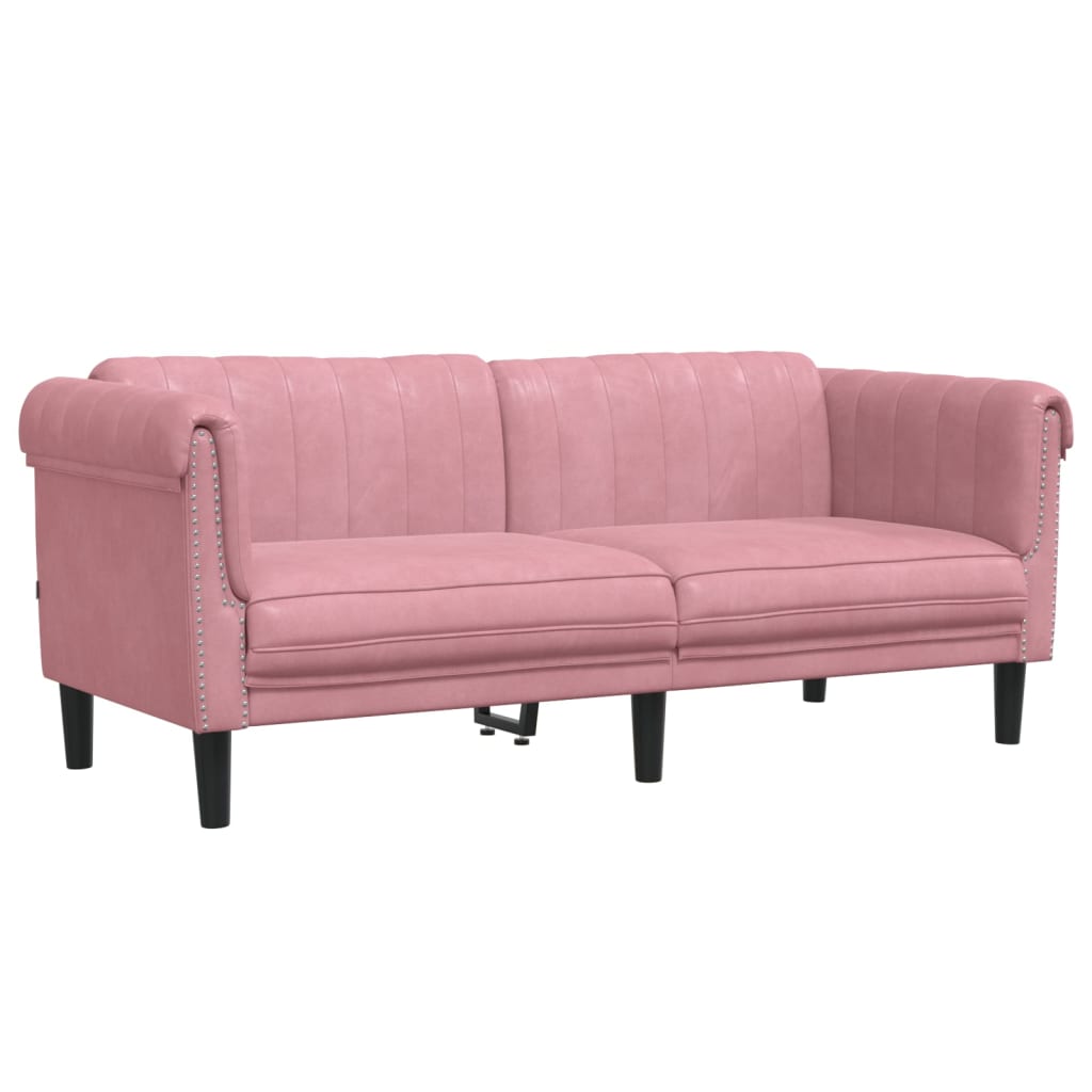 2-piece sofa set pink velvet