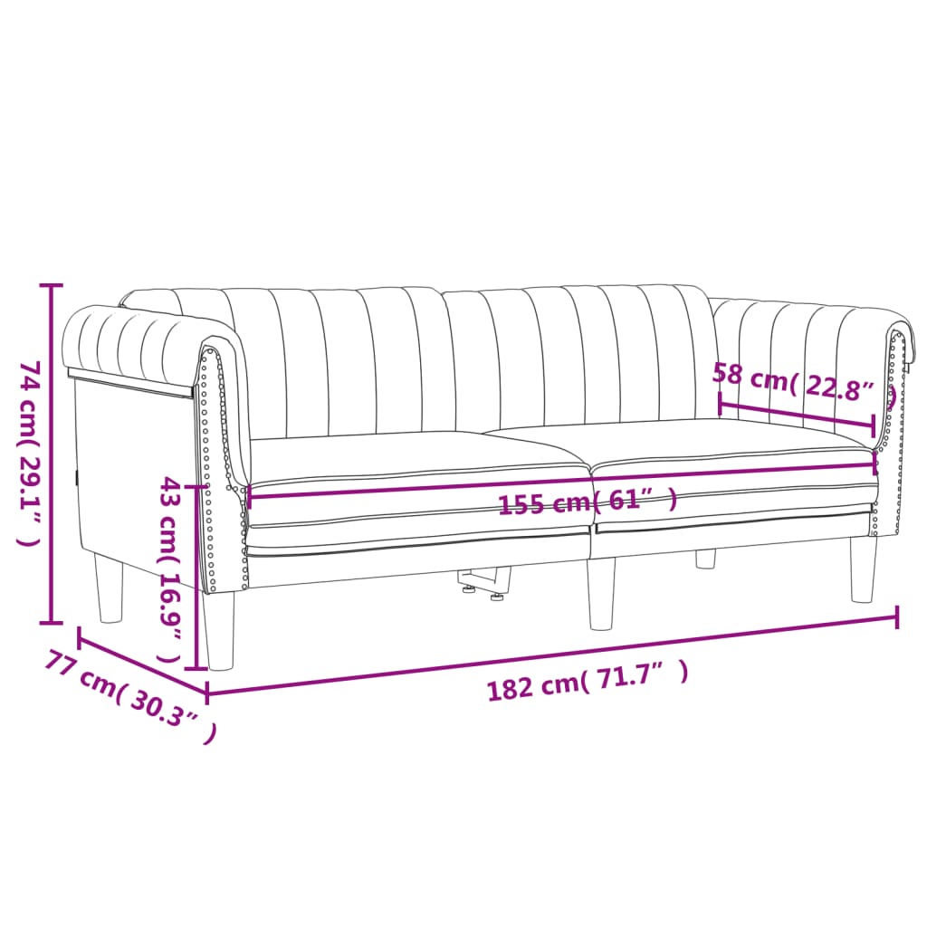 2-piece sofa set pink velvet
