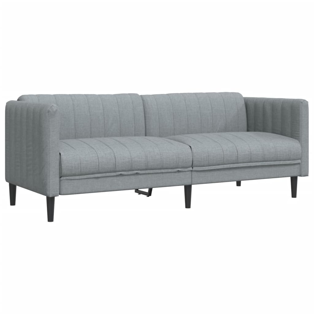 2-piece sofa set in light grey fabric