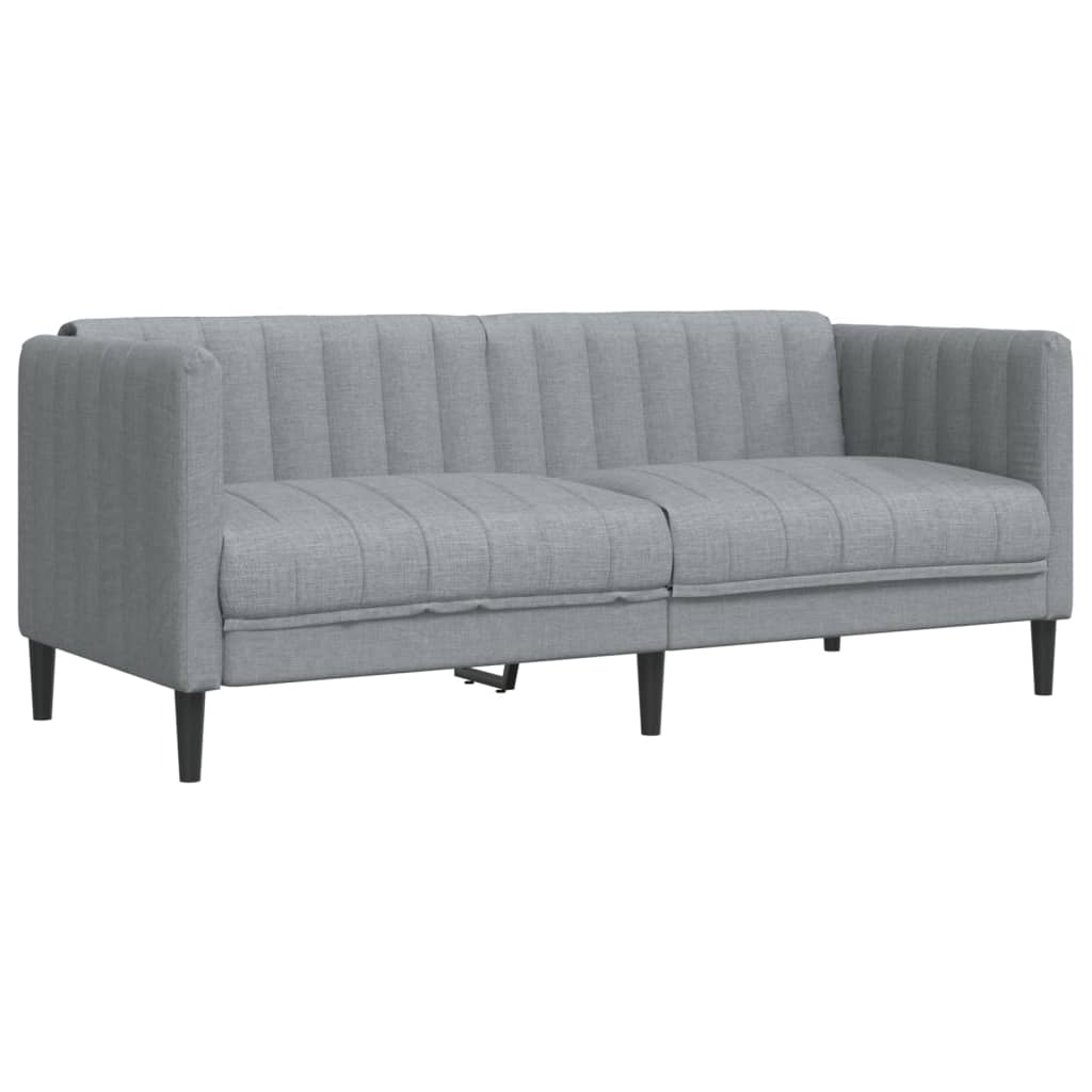 2-piece sofa set in light grey fabric