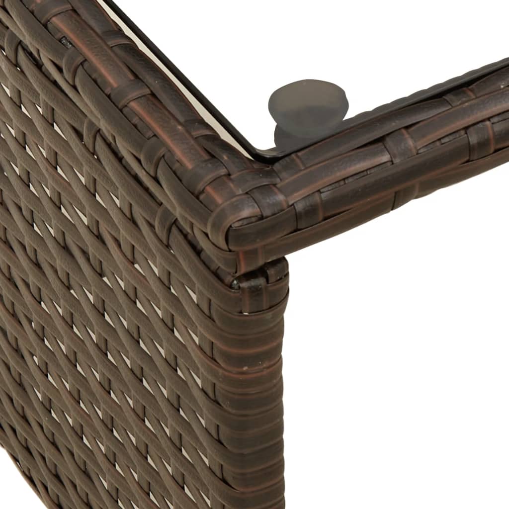 L-shaped garden sofa with table and cushions brown poly rattan