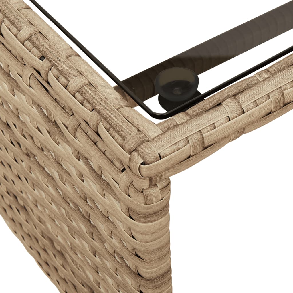 L-shaped garden sofa with table and cushions beige poly rattan