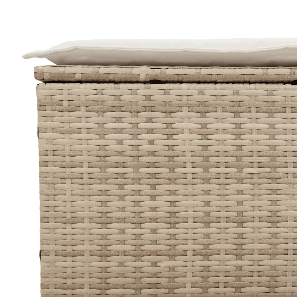 Garden Sofa with Cushions 3-Seater Beige Poly Rattan