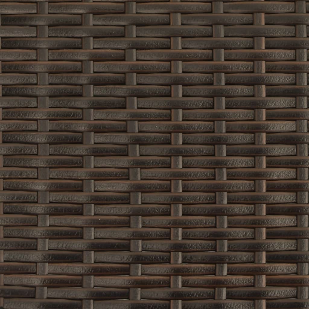Garden Sofa 2-Seater with Roof and Stools Brown Poly Rattan