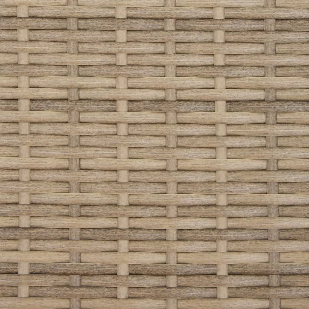 Garden Sofa 2-Seater with Roof and Stools Beige Poly Rattan