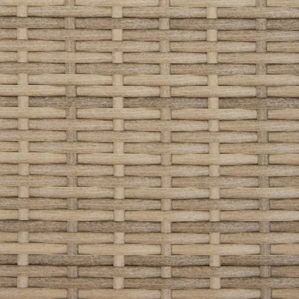 Garden Sofa 2-Seater with Roof and Stools Beige Poly Rattan