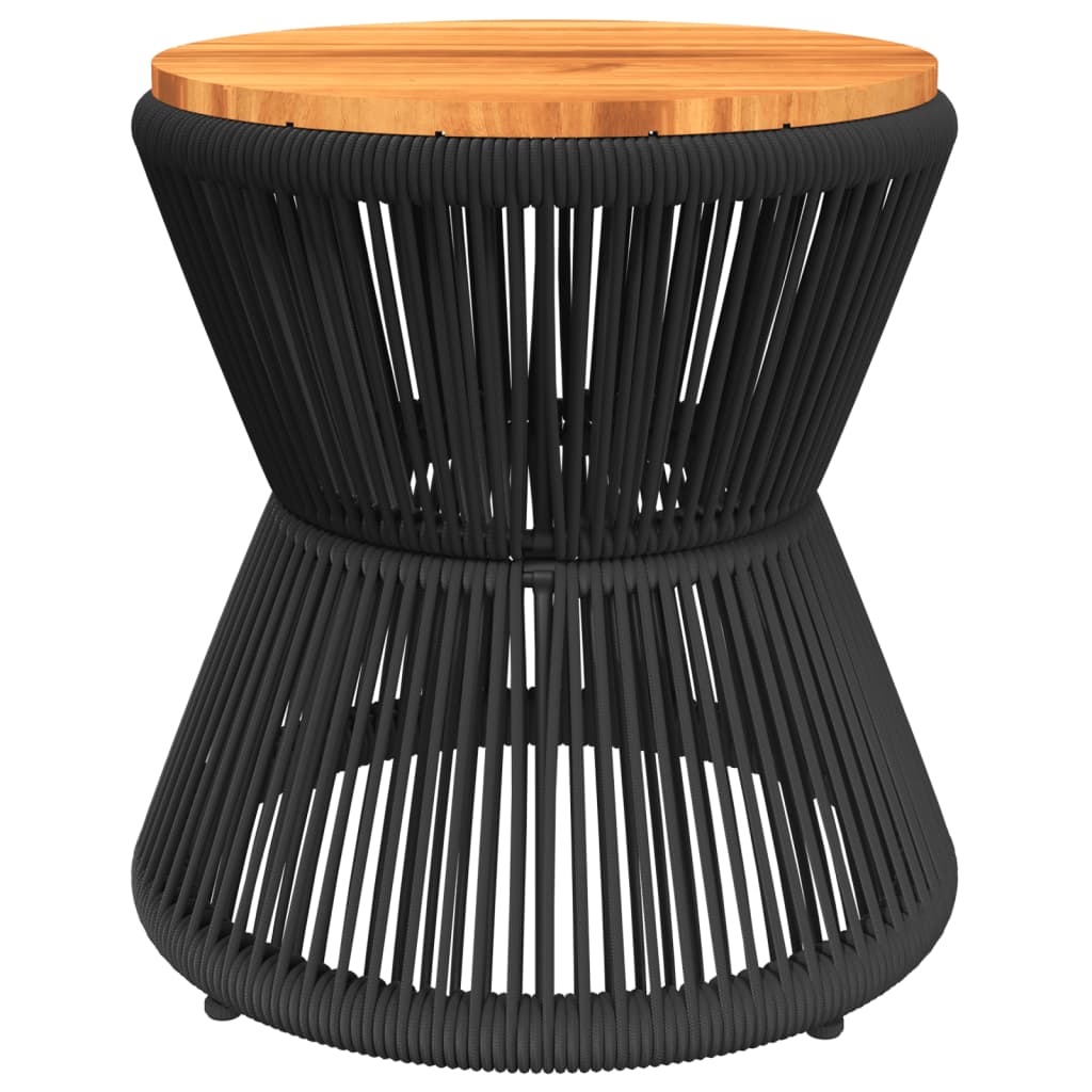 Table basse avec structure en fil de fer noir Ø 45x44 cm en bois d'acacia