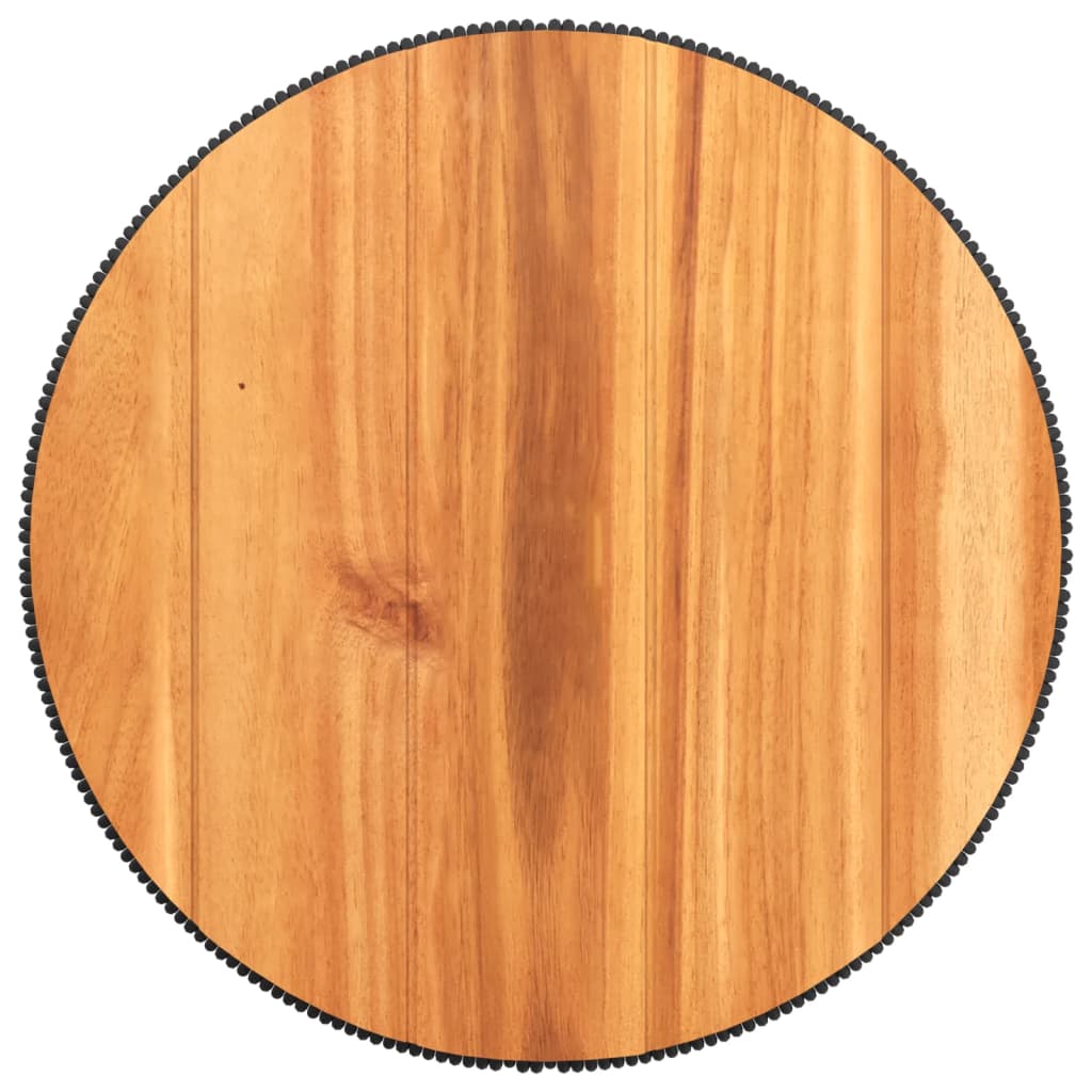 Table basse avec structure en fil de fer noir Ø 45x44 cm en bois d'acacia