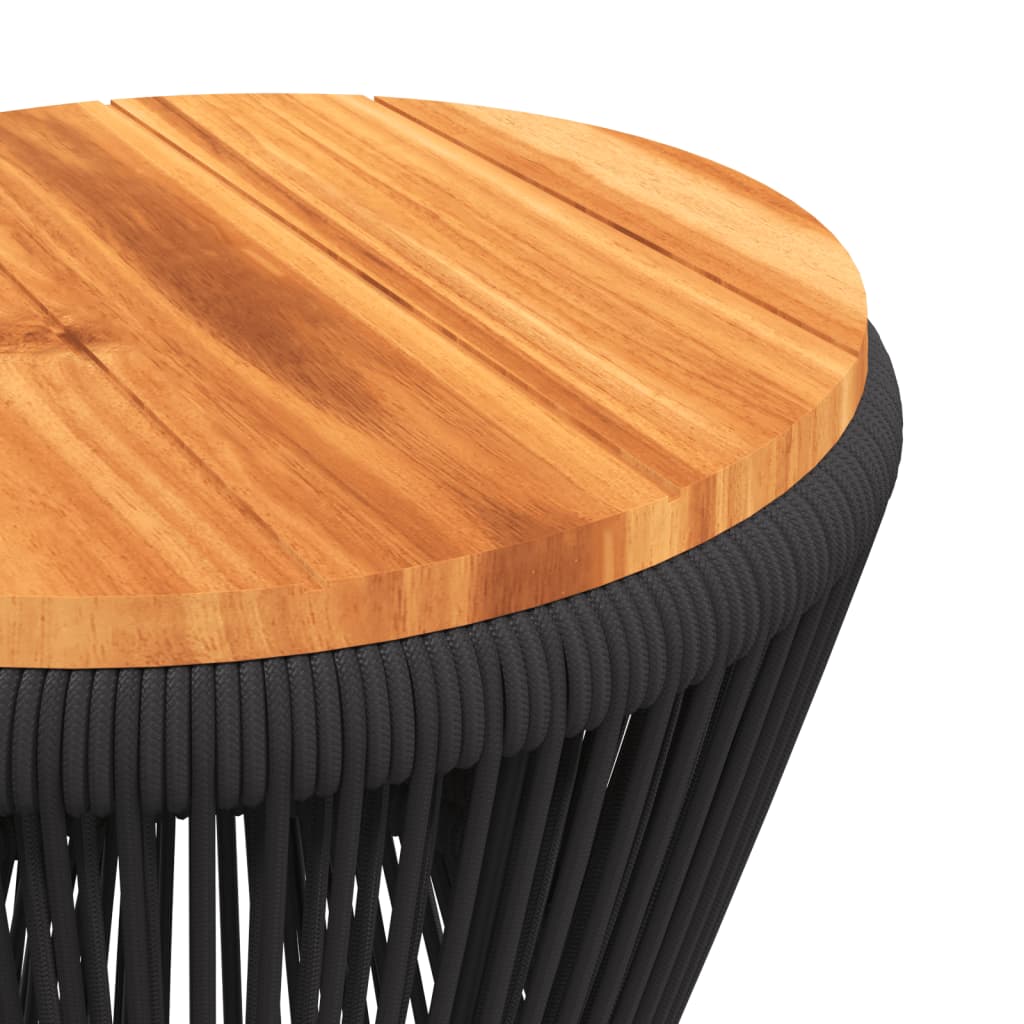 Table basse avec structure en fil de fer noir Ø 45x44 cm en bois d'acacia