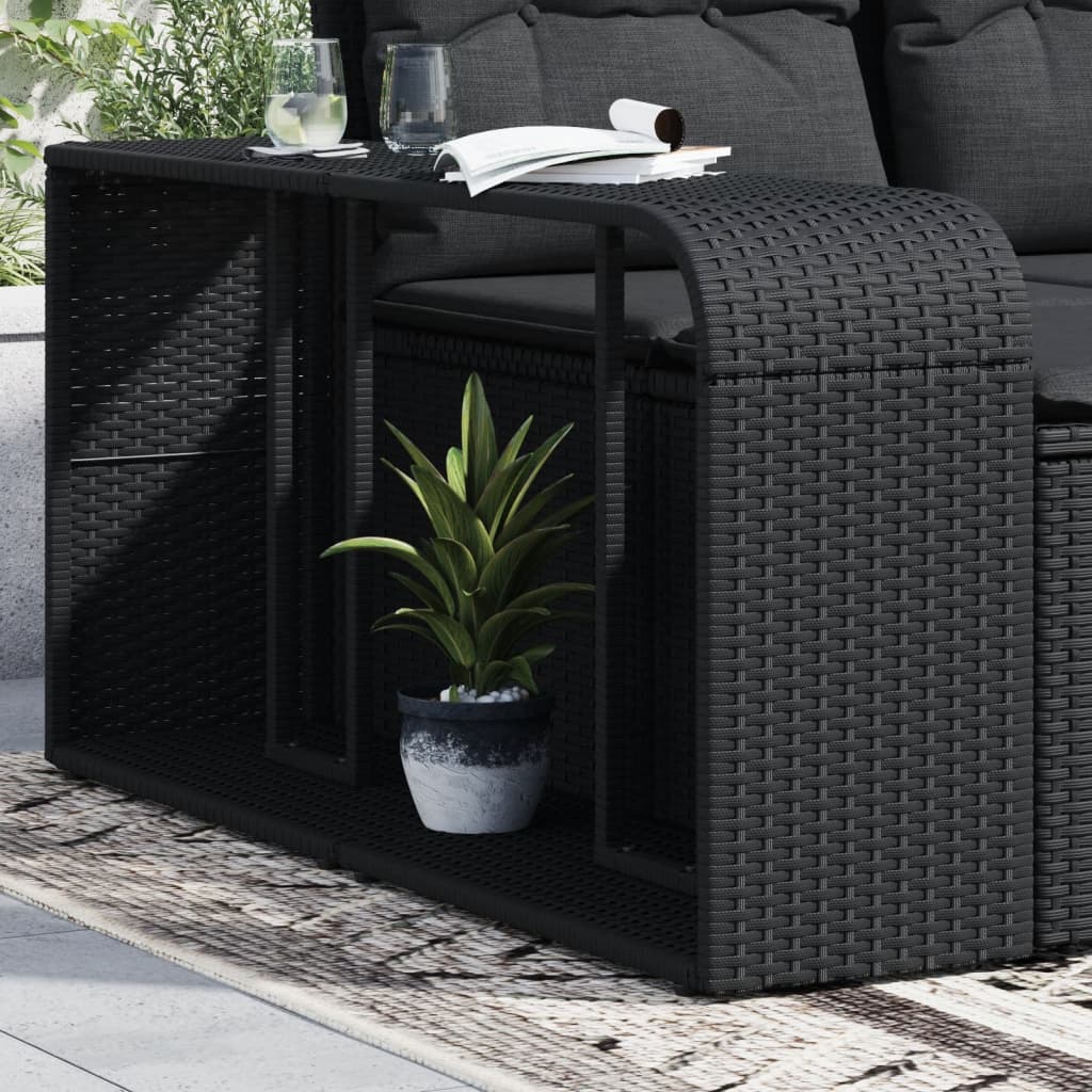 Lagerregale 2 Stk. Schwarz Poly Rattan