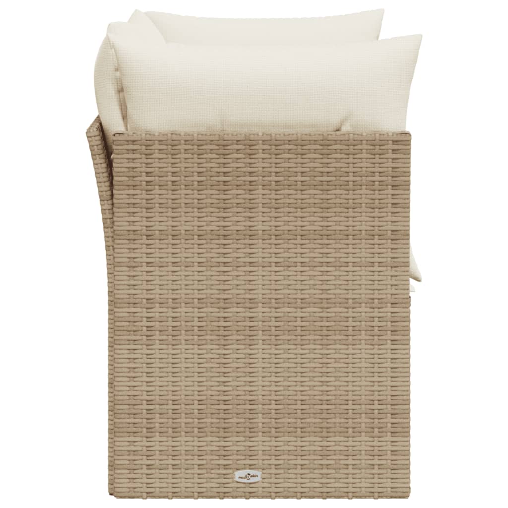 Garden Sofa with Cushions 2-Seater Beige Poly Rattan