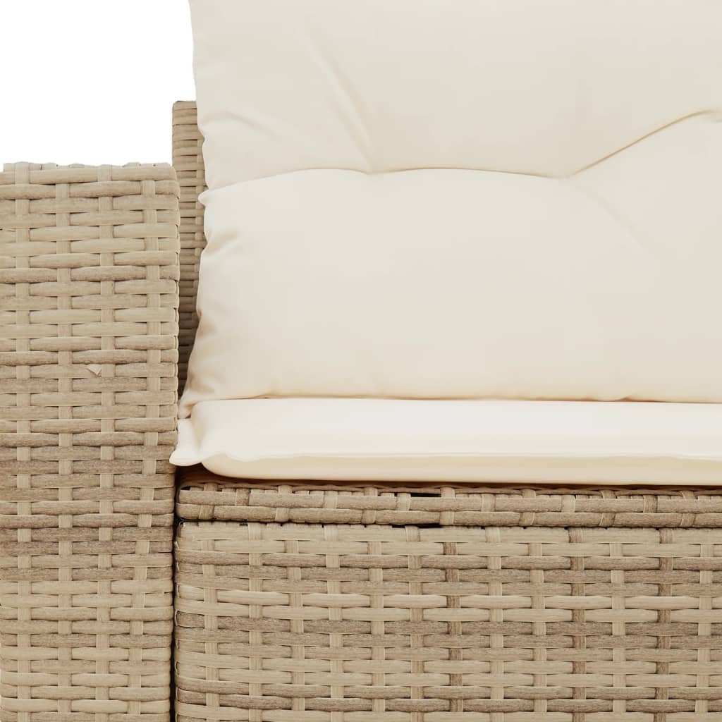 Garden Sofa with Cushions 2-Seater Beige Poly Rattan