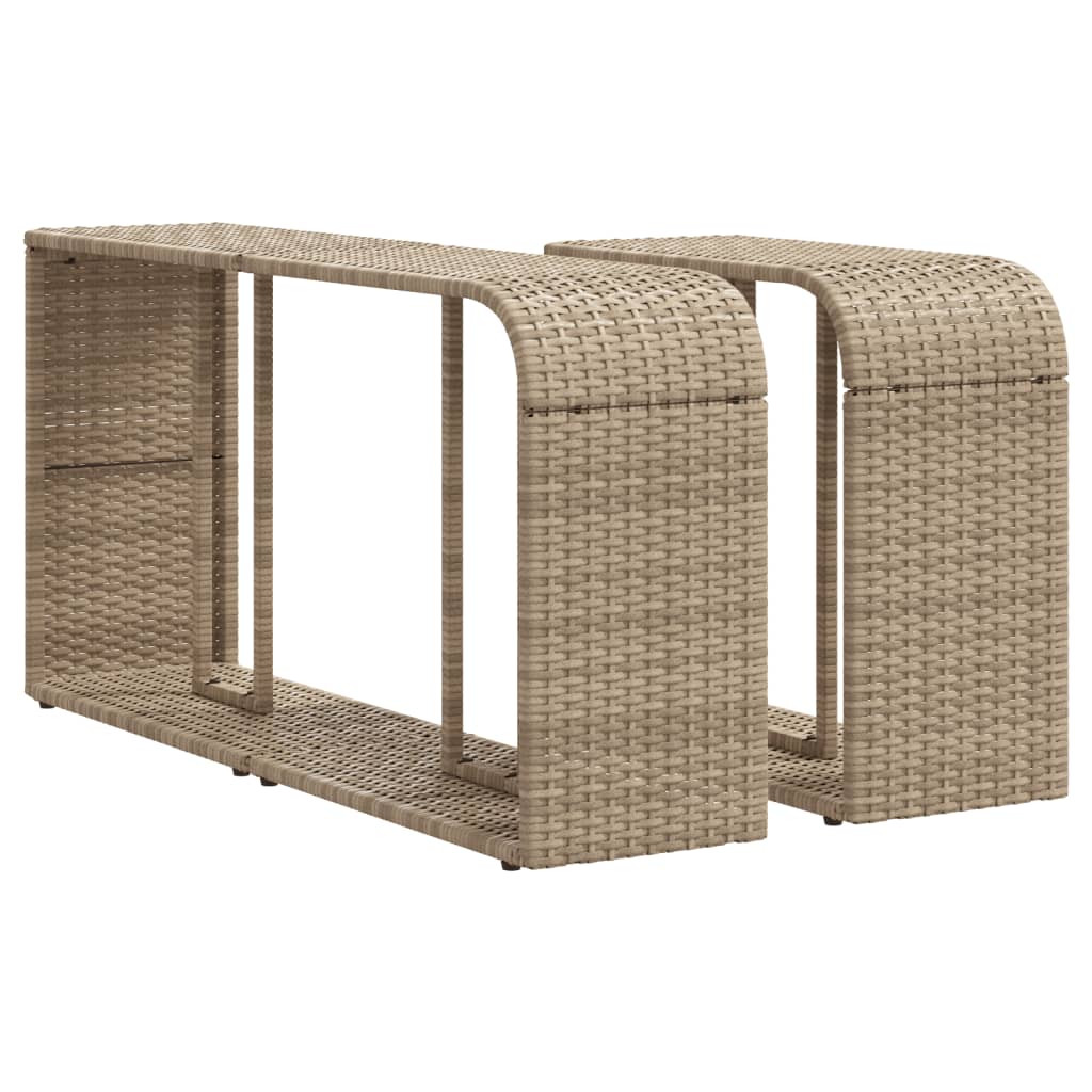 Etagères d'extérieur 2 pcs. Polyrotin beige