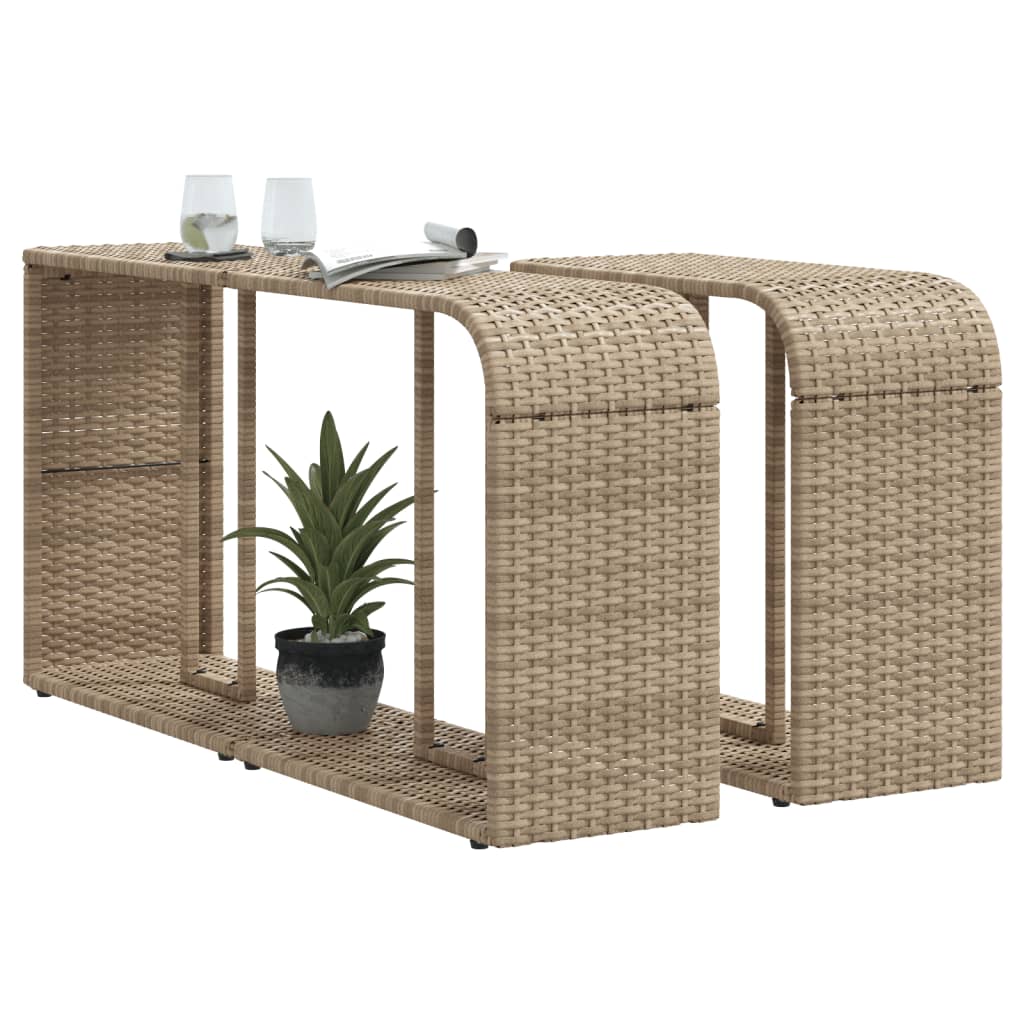 Etagères d'extérieur 2 pcs. Polyrotin beige