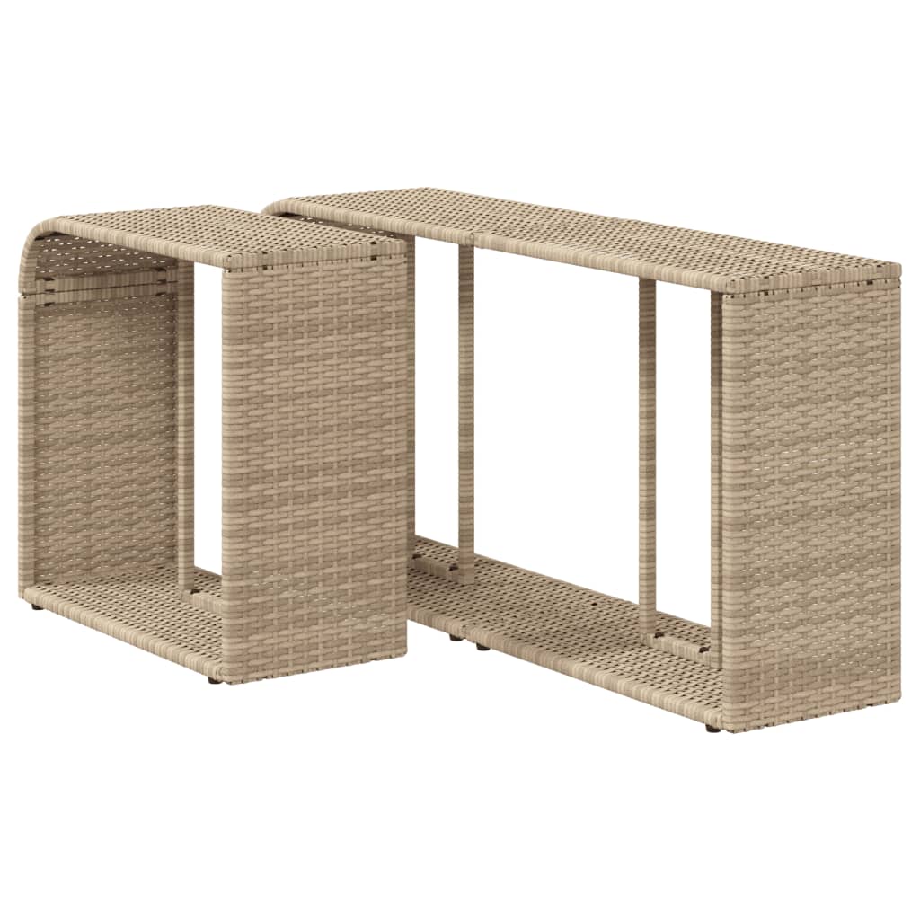 Etagères d'extérieur 2 pcs. Polyrotin beige